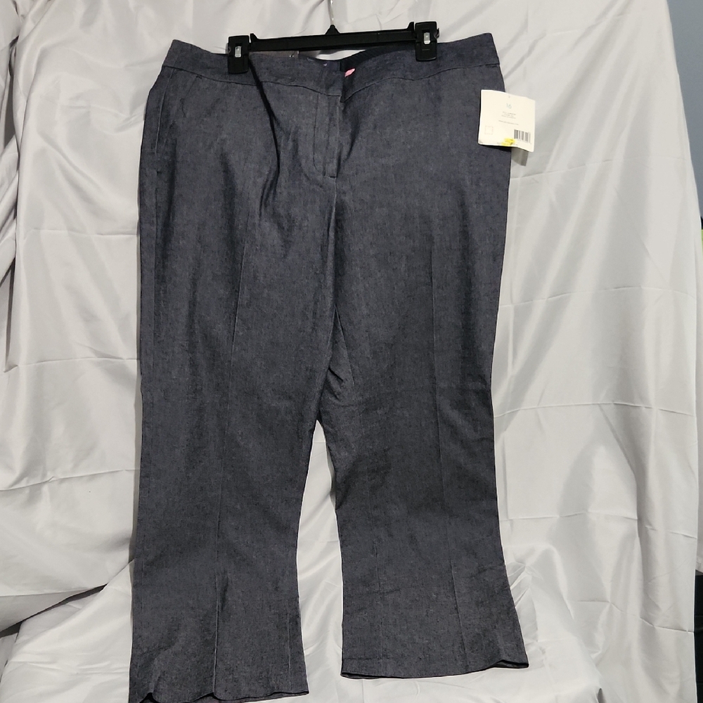 Liz Claiborne Stylish Gray Wide-Leg Jackie Pants